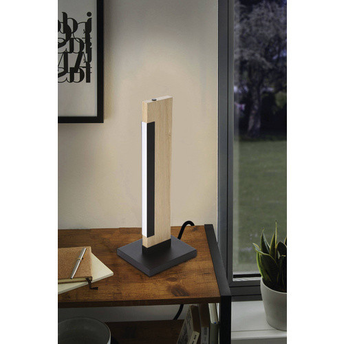 Eglo LED-Tischleuchte Camacho aus Holz und Metall in Schwarz dimmbar - Bild 2