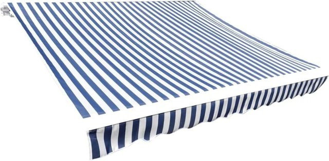 Furnicato Markisenbespannung aus Polyester in Blau und Weiß, B: 25 m, H: 3 m - Bild 1