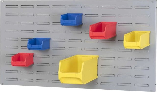 PROREGAL Trägersystem Graue Systemplatte für Sichtlagerboxen zur Kleinteileaufbewahrung, Wandhalterung, H x B x T: 50 x 100 x 2 cm - Bild 1