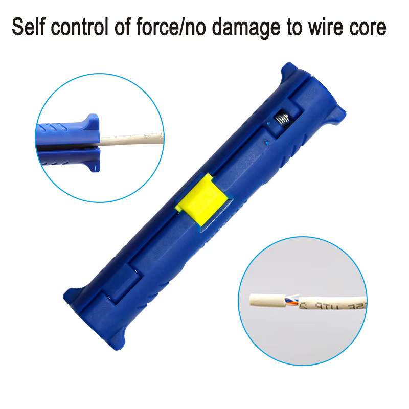 Multifunktionales 2-in-1 Kabelstripper-Werkzeug für Netzwerk- und Koaxialkabel in Blau - Bild 5
