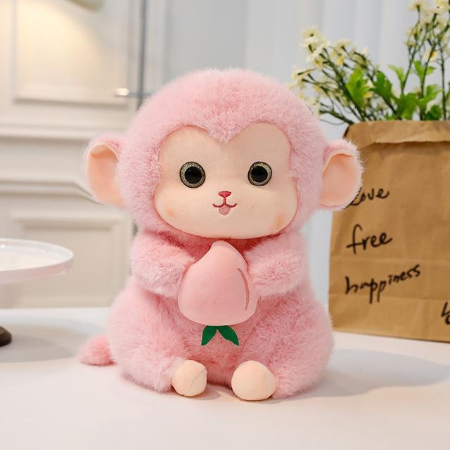 Joyful toys Pfirsich-Affen-Plüschtier, Puppe, rosa, 30 cm - Bild 1