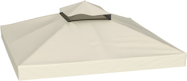 Outsunny Ersatzdach für Pavillon aus Polyester in Cremeweiß, B: 300 cm x T: 300 cm, wasserdicht und mit UPF30+ Schutz - Bild 1
