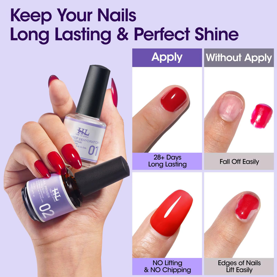 HL Nagel-Dehydrator und Primer, säurefrei, für Acryl- und UV-Gel-Nagellack - Bild 2