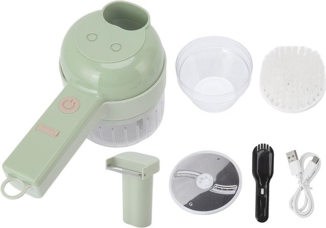 TOMTOP JMS Knoblauchhacker Handheld mit Edelstahlklingen und USB-Aufladung, beige - Bild 1