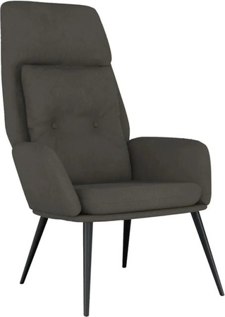 vidaXL Relaxsessel Dunkelgrau in Wildleder-Optik mit Armlehnen und Metallrahmen
