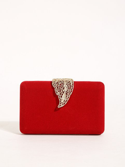 Clutch Tasche mit Blatt Verschluss, Damen - Bild 1