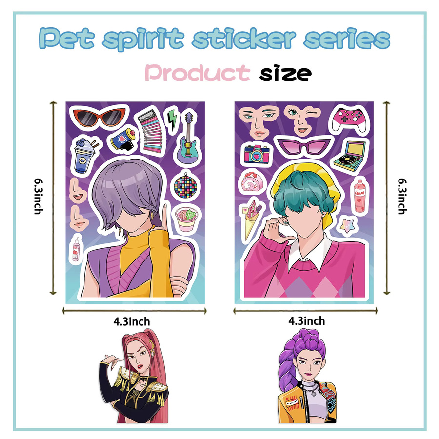 Bandai Anime Lumi Mila Zoi Hexenjäger Gesichtsaufkleber, Puzzle-Aufkleber - Bild 4