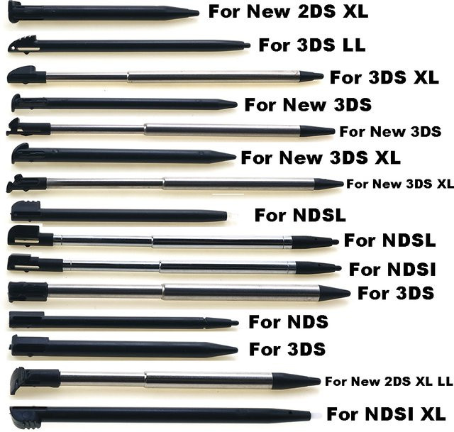 Teleskop Stylus Touchscreen Stift aus Metall und Kunststoff in Schwarz für Nintendo 2DS, 3DS, XL, NDSL und NDSi - Bild 1