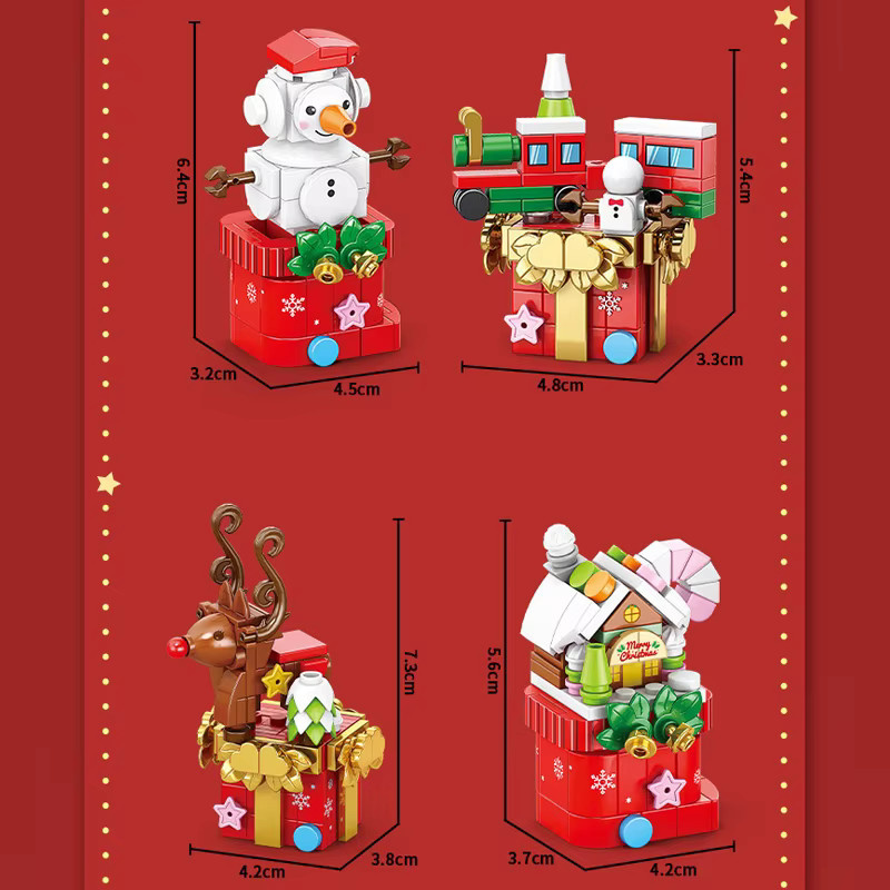 HOVFELER Stadt Weihnachten Bausteine, 6-teiliges Set - Bild 4