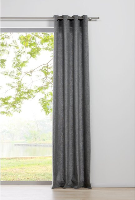 Ondeco Ösenschal Chalet Blickdichter Vorhang Grau, Breite: 135 cm, Höhe: 300 cm - Bild 1