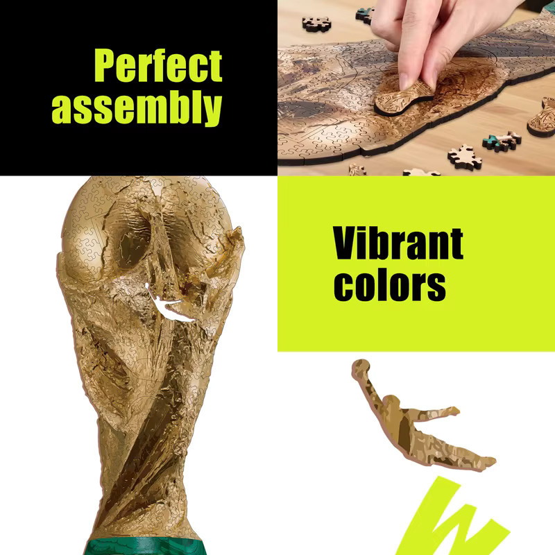 FIFA 2026 USA Mexiko Kanada Weltmeisterschafts-Pokal, Holzpuzzle, 3D-Puzzle - Bild 5