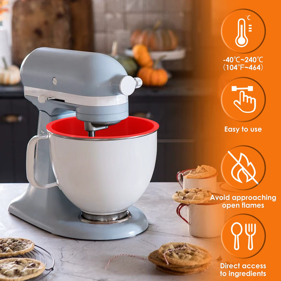 Willstar 3er-Set Silikon-Schüsseleinsätze für 5 Qt Standmixer, rund, spülmaschinen- und mikrowellengeeignet - Bild 5