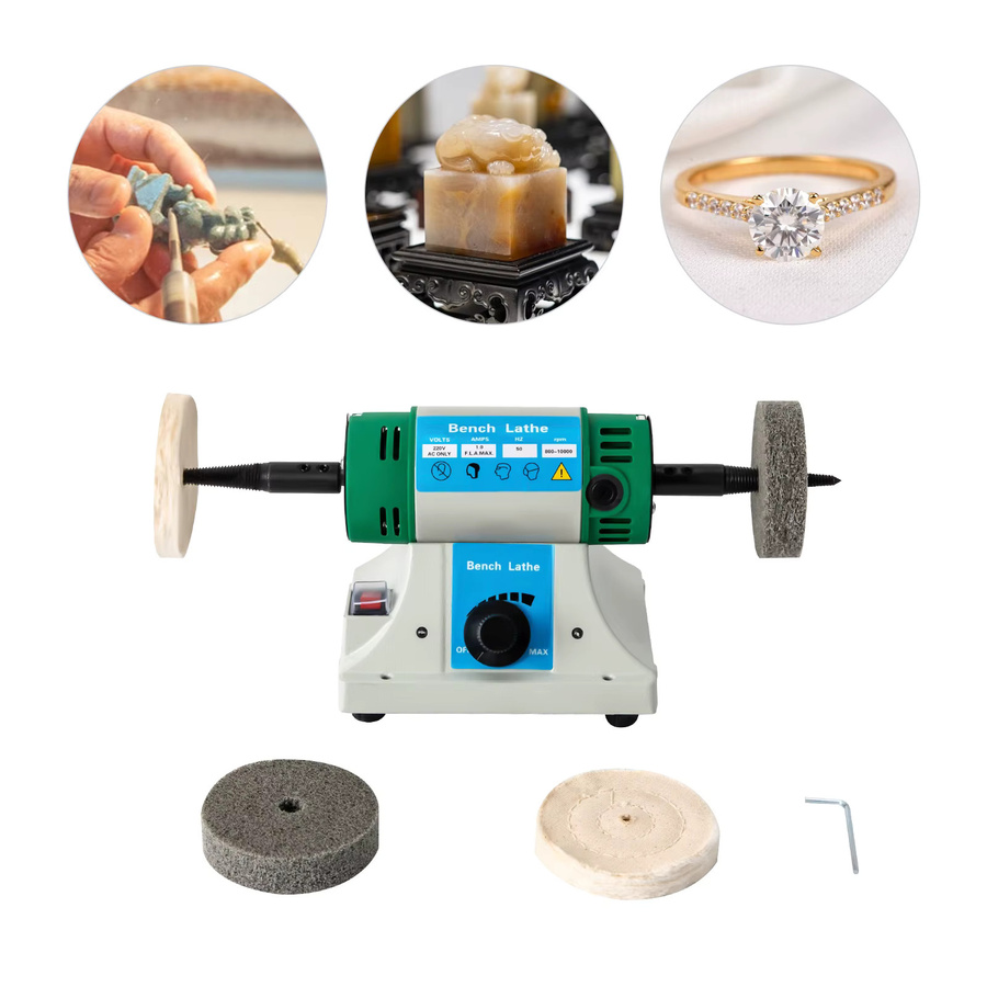 Tischpoliermaschine 320W mit variabler Geschwindigkeit in Grün für Schmuck, Metall und Holz, 220V mit Rollen - Bild 3