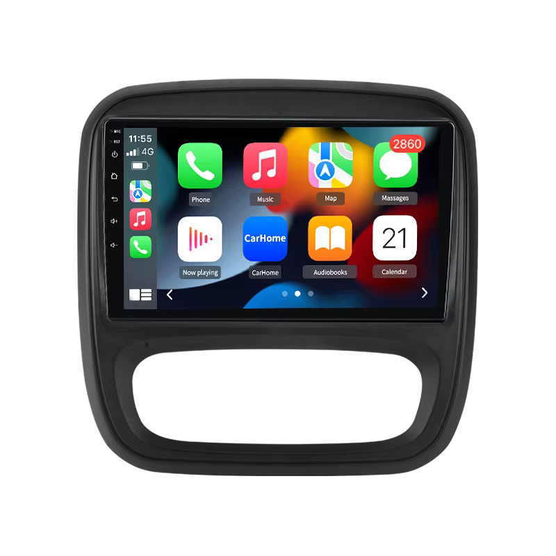 Junsun Android Auto Multimedia Autoradio mit Wireless Carplay und GPS für Renault Trafic 3 (2014-2021) und Opel Vivaro B (2014-2018), Schwarz - Bild 4