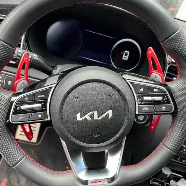 Schaltwippen und Schalthebel-Aufkleber Set für Kia Sorento 4 UM MQ4 GT-Line X-LINE Plug-In Hybrid 2016–2024 inklusive Lenkradverlängerung - Bild 1