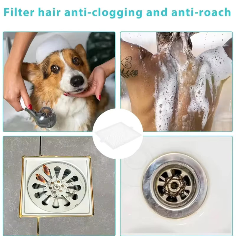 VIE LENTE Einweg-Duschablauf Haarfänger als Sieb und Filter für Badezimmer und Waschbecken - Bild 5