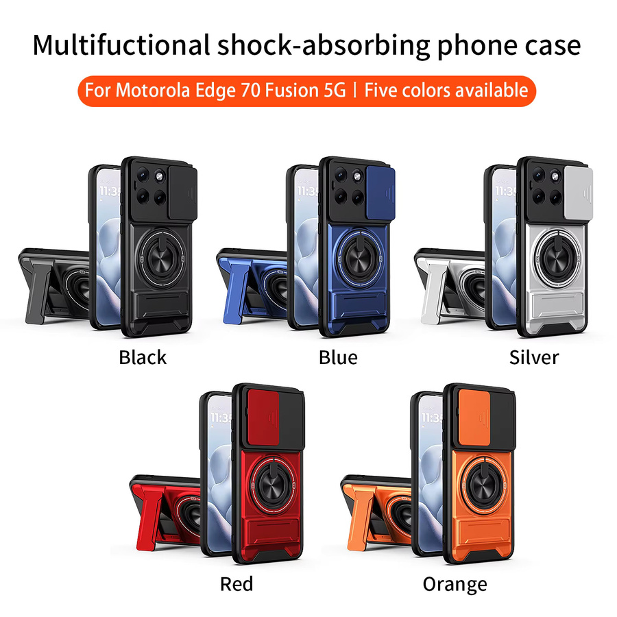 Magnetische Handyhülle für Motorola Moto Edge 70 60 Fusion 50 Neo mit Kameraschutz und stoßfester Hartschale in Orange und Schwarz - Bild 6