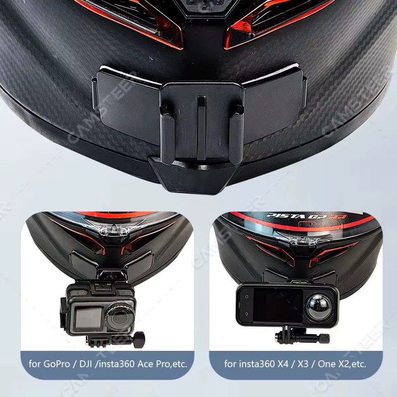 Kinnhalterung für Motorradhelm als Kamera-Zubehör für GoPro Hero 13 12 11 10 9 Insta360 X5 X4 Ace Pro 2 DJI 5Pro 4 AKASO in Schwarz - Bild 4