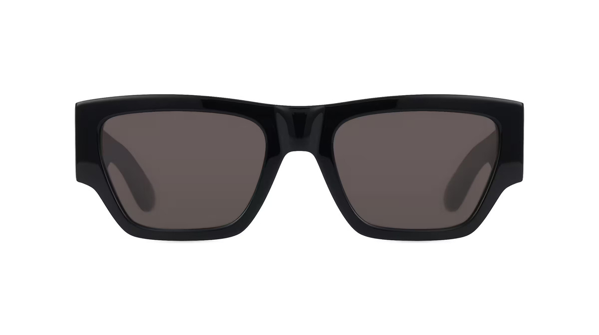Alexander McQueen AM0393S Sonnenbrille, Vollrand, Quadratisch, Kunststoff, Herren, schwarz, grau - Bild 1