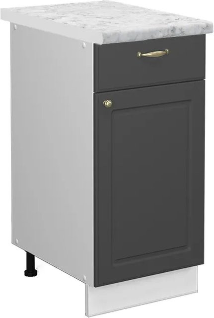 Vicco Küchenunterschrank Fame-Line in Anthrazit-Gold/Weiß mit Soft-Close-Türen, B/T/H: 40 x 60 x 82 cm - Bild 1
