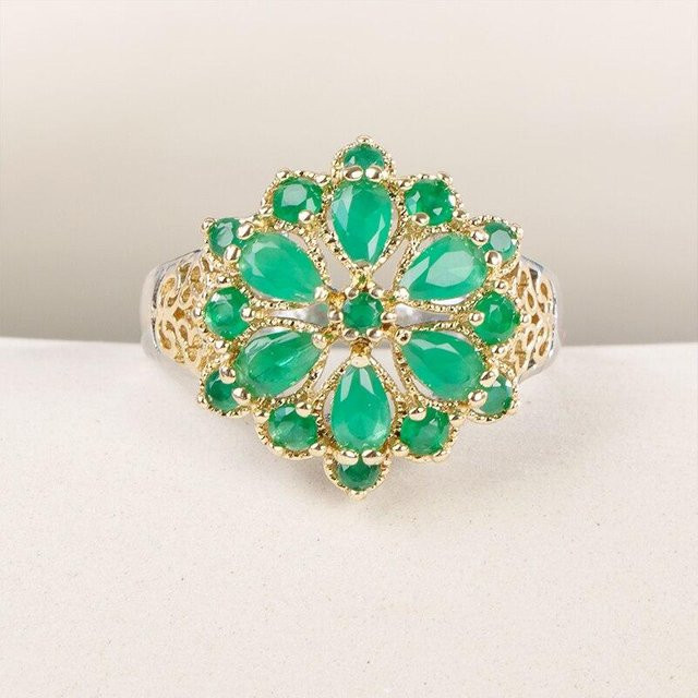 POMOiii Ring, Blumen, Grün, Damen - Bild 1