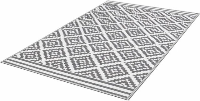 Jet-Line Outdoorteppich Austin Grau mit geometrischem Muster, B/B: 120 x 180 cm - Bild 1