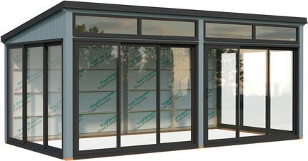 Palmako Holz-Gartenhaus Saga Slide Pultdach in Grau mit modernem Design, B/T: 582 x 297 cm - Bild 3