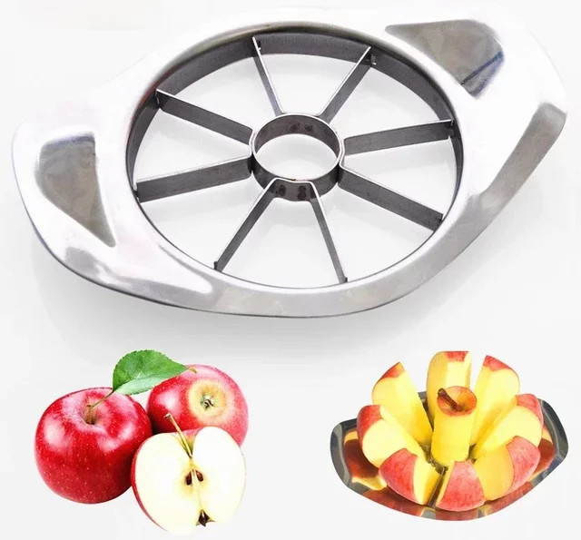Edelstahl Obst-Cutter und Apfel-Slicer in Silber für die Küche - Bild 1