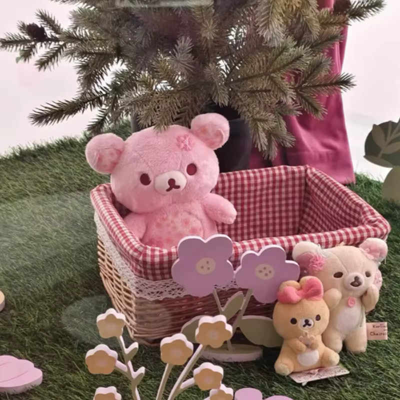 KKV Rilakkuma Sakura Blumen-Bär Plüschtier, Schlafkissen, Rosa - Bild 2