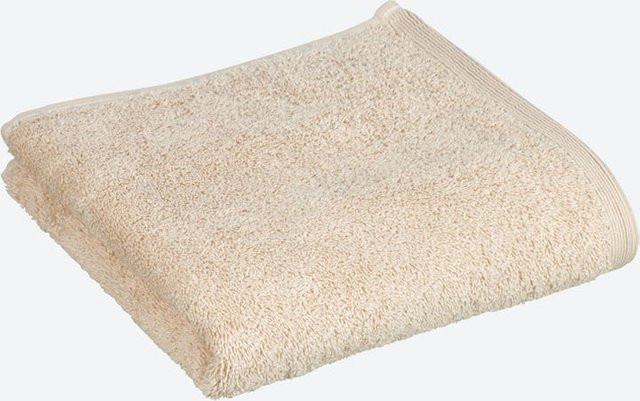 NKD Premium Frottee-Handtuch aus Baumwolle mit Bordüre und Aufhängeschlaufe, Weiß oder Beige, Breite: 50 cm, Länge: 100 cm - Bild 1