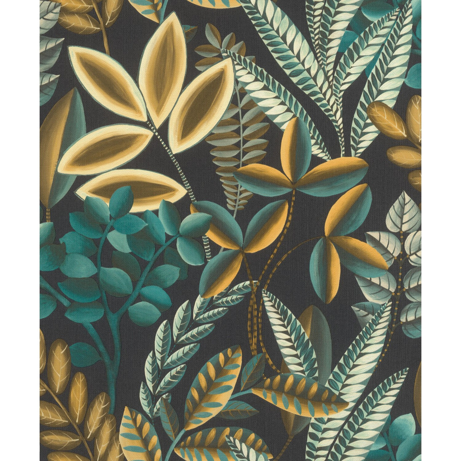 Rasch Vliestapete Florentine III 485561 Blätter Anthrazit mit floralem Design - Bild 2