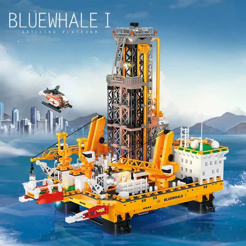 Offshore-Ölbohrbrunnen-Bausteine, Modellbausteine, mit beleuchteter Bohrplattform, 3271 Stück, ab 14 Jahren - Bild 2