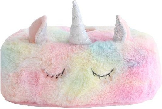 Einhorn Taschentuchbox aus Plüsch in Pink und Multicolour zur Schreibtisch-Aufbewahrung - Bild 1