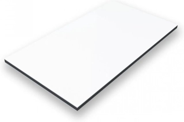 Aluverbund24 Aluminiumverbundplatte Weiß RAL 9016 B: 150 cm, T: 75 cm, Dicke: 3 mm - Bild 1