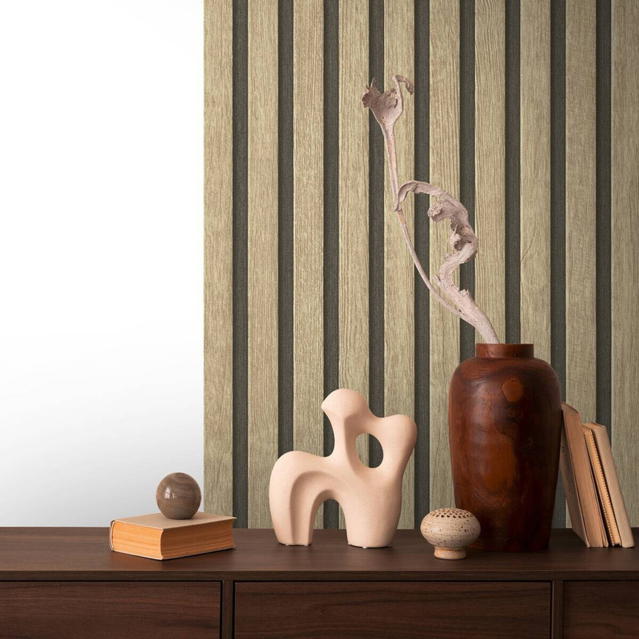 A.S.Creation selbstklebende 3D-Panel-Tapete in Holzpaneele-Optik, Beige-Braun, B: 52 cm, H: 250 cm, T: 7,5 cm - Bild 2