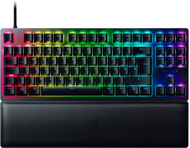 Razer Huntsman V2 Tenkeyless Gaming-Tastatur mit optischen Switches, QWERTZ DE, Schwarz-Lila - Bild 2