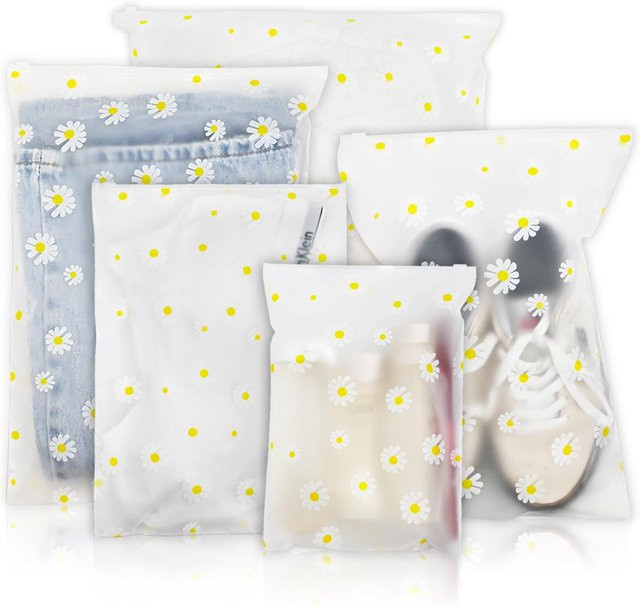 10er-Pack Reise-Aufbewahrungsbeutel aus transparentem Kunststoff für Kleidung und Handtücher mit Druckverschluss - Bild 1