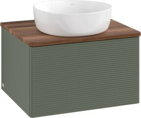 V&B Waschtischunterschrank Antao mit Frontstruktur und Beleuchtung in Grün, B/T/H: 60 x 36 x 50 cm - Bild 1