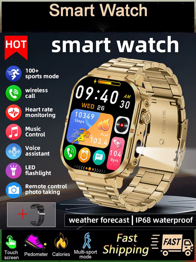 LIGE Smartwatch, Edelstahl, Schwarz, Bicolor, Bluetooth, Unisex - Bild 7