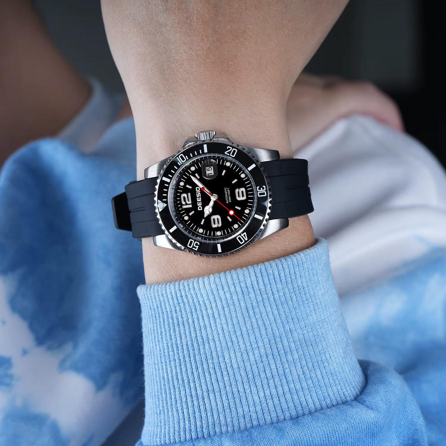 DEESIO Armbanduhr Automatik, Edelstahl, Saphirglas, Herren, Silber - Bild 5