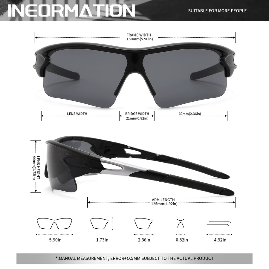 VEGUEROS Sonnenbrille, Wrap, Vollrand, Kunststoff, Multicolor, Schwarz - Bild 2
