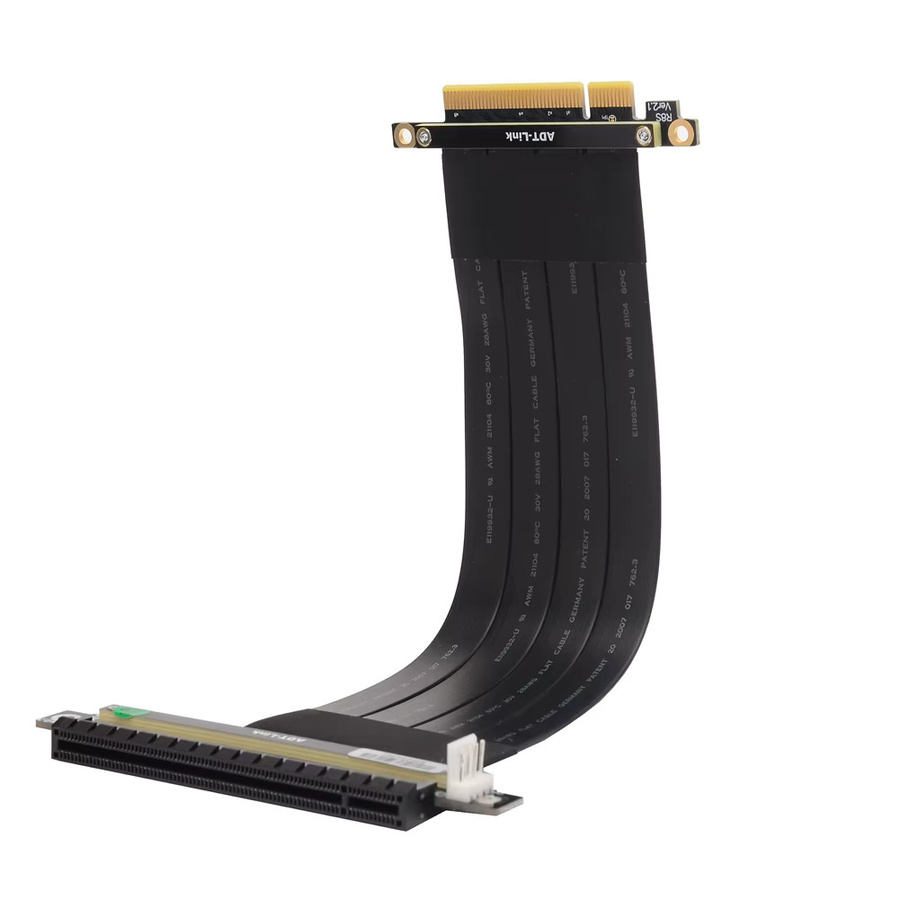 ADT-Link R83SF-PW PCI-E Riser-Verlängerungskabel X8 auf X16 Stecker auf Buchse in Schwarz für RTX 3060 ETH Mining und X99 Server Dual CPU Motherboard - Bild 3