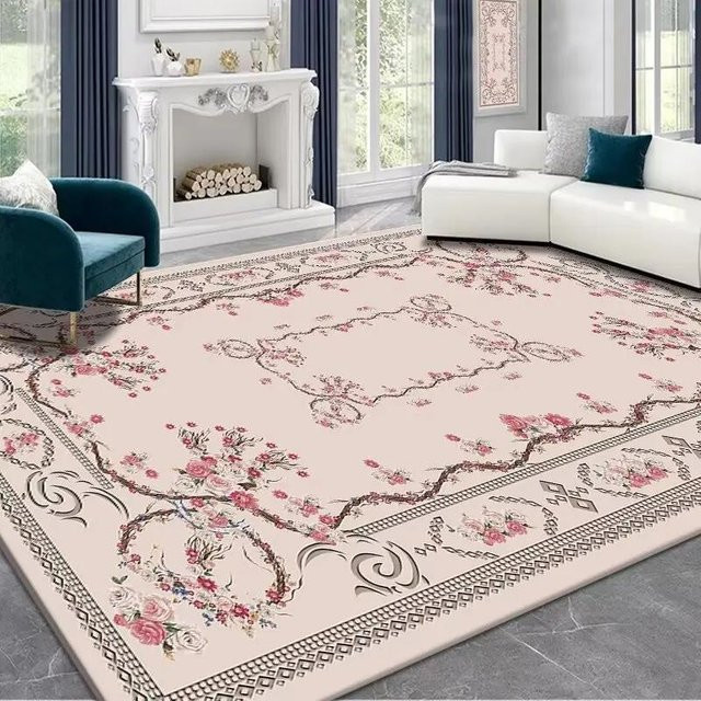 Karpetti Wohnzimmerteppich Vintage Rosa, weich und rutschfest, B/B: 80 x 120 cm - Bild 1