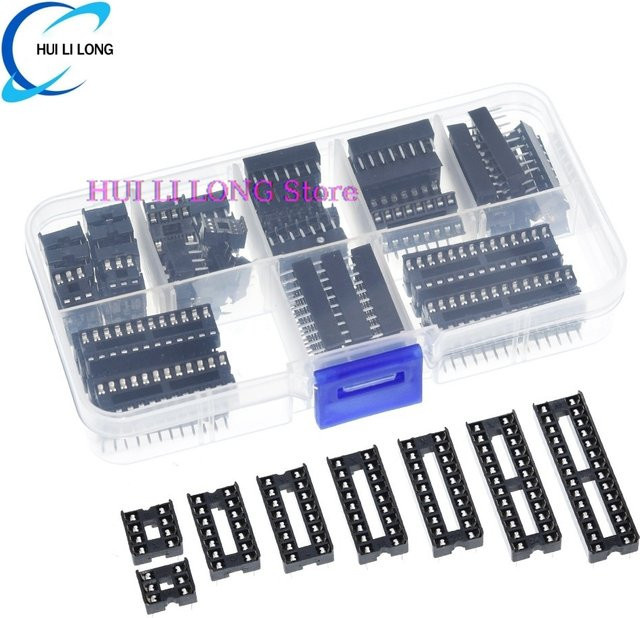 66-teiliges IC-Socket Adapter Set Typ Löten in Schwarz mit 6 bis 28 Pins - Bild 1