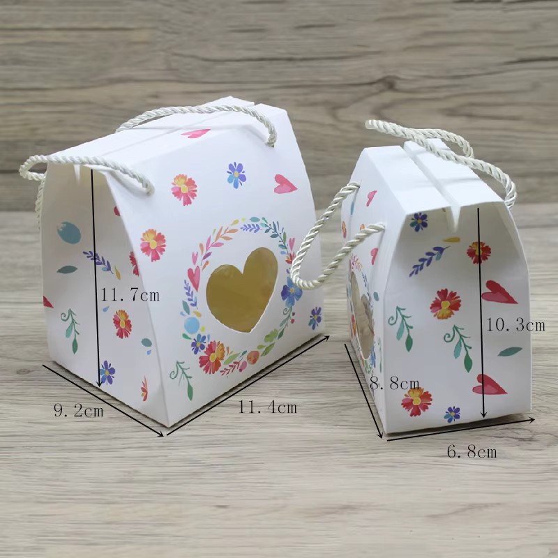 10 Stück ZerongE jewelry Geschenkverpackungsboxen aus Papier mit Aufhänger im Marmor-Blumen-Stil und Papierfenster in Weiß - Bild 1