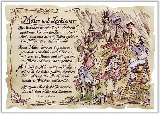 Zunftbild Maler auf Antikpapier von Tantum Graphic, Paper Poster in Multicolor, A4 - Bild 1