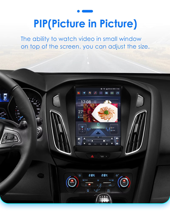 Hizpo Tesla-Style Android Autoradio für Ford Focus 3 Mk 3 (2011-2019) mit 9,7 Zoll Display, Wireless CarPlay, Android Auto, GPS und 4G in Schwarz - Bild 3