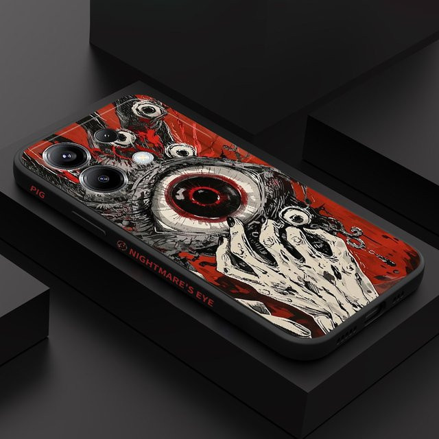 Silikon Handyhülle mit Teufelsauge Design für Xiaomi Poco F8 F7 X7 X6 F6 M6 M5 M5S F5 X5 F4 X4 M4 F3 M3 X3 Pro 4G 5G GT in Grün - Bild 1