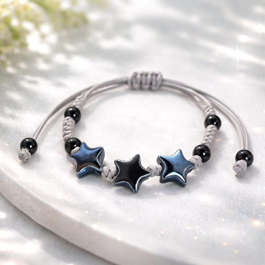 Armband Obsidian-Stern, Keramik, Schwarz - Bild 2