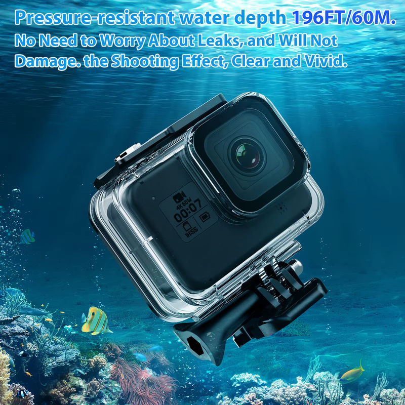 Wasserdichtes Unterwassergehäuse mit Tauchfilter für GoPro 5, 6 und 7 in Transparent - Bild 3